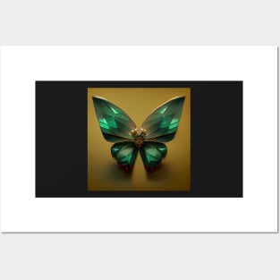 emerald butterfly Posters and Art